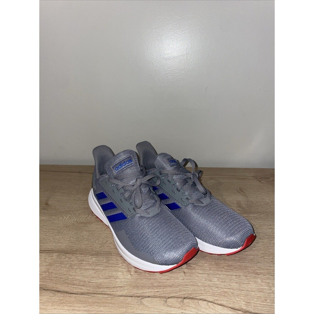 Adidas Duramo 9 K Youth Running Shoes Size 6 Grey Blue Red EE6924 NWB